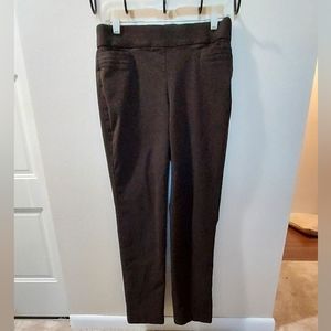 Liz Claiborne Career pull on stretch brown slacks